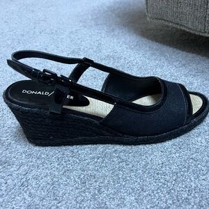 Donald/Pliner black wedge sandals